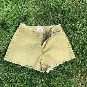 Women's Green Denim Shorts